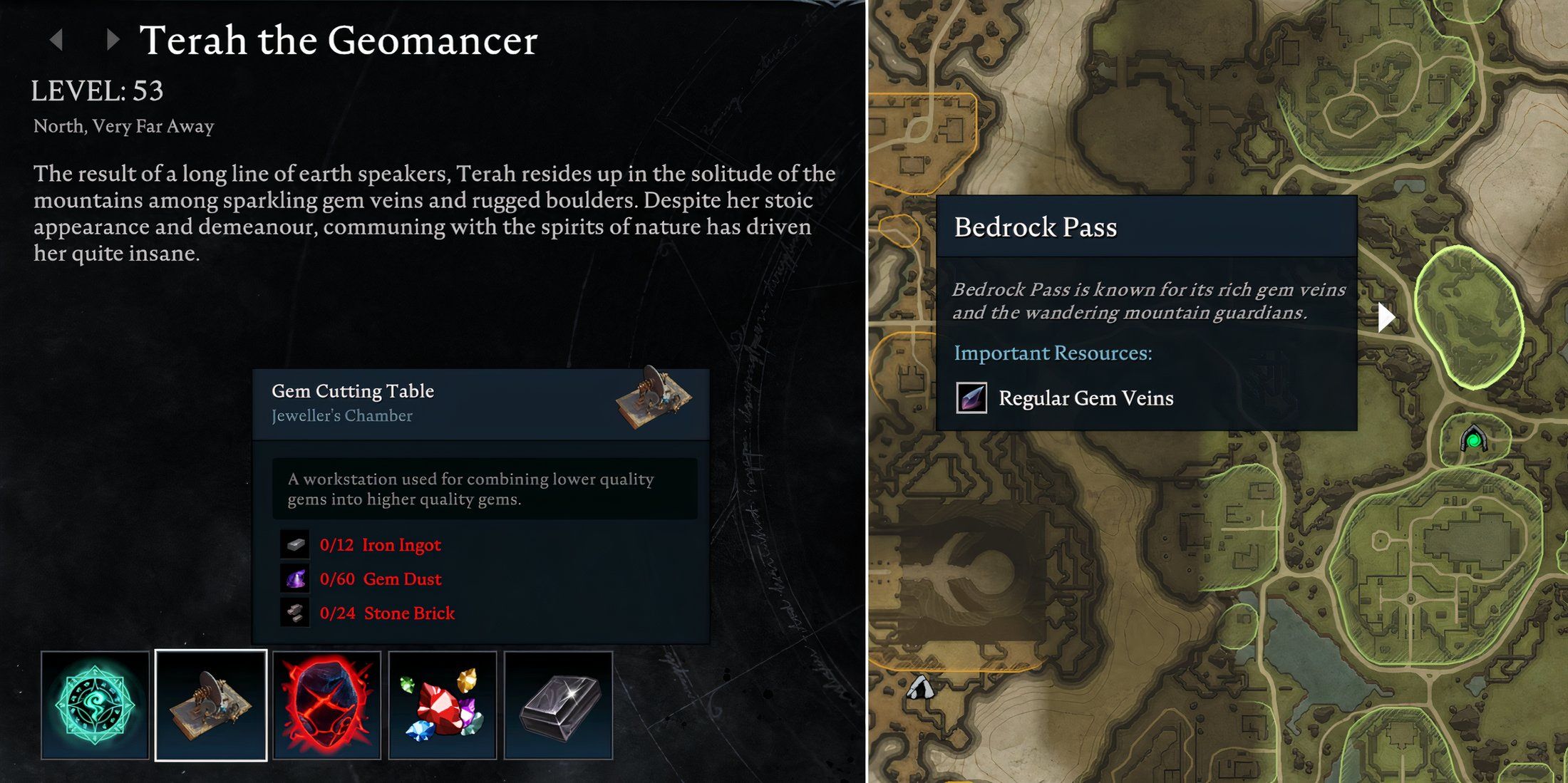 an image showing the loot and location of Thera the Geomancer