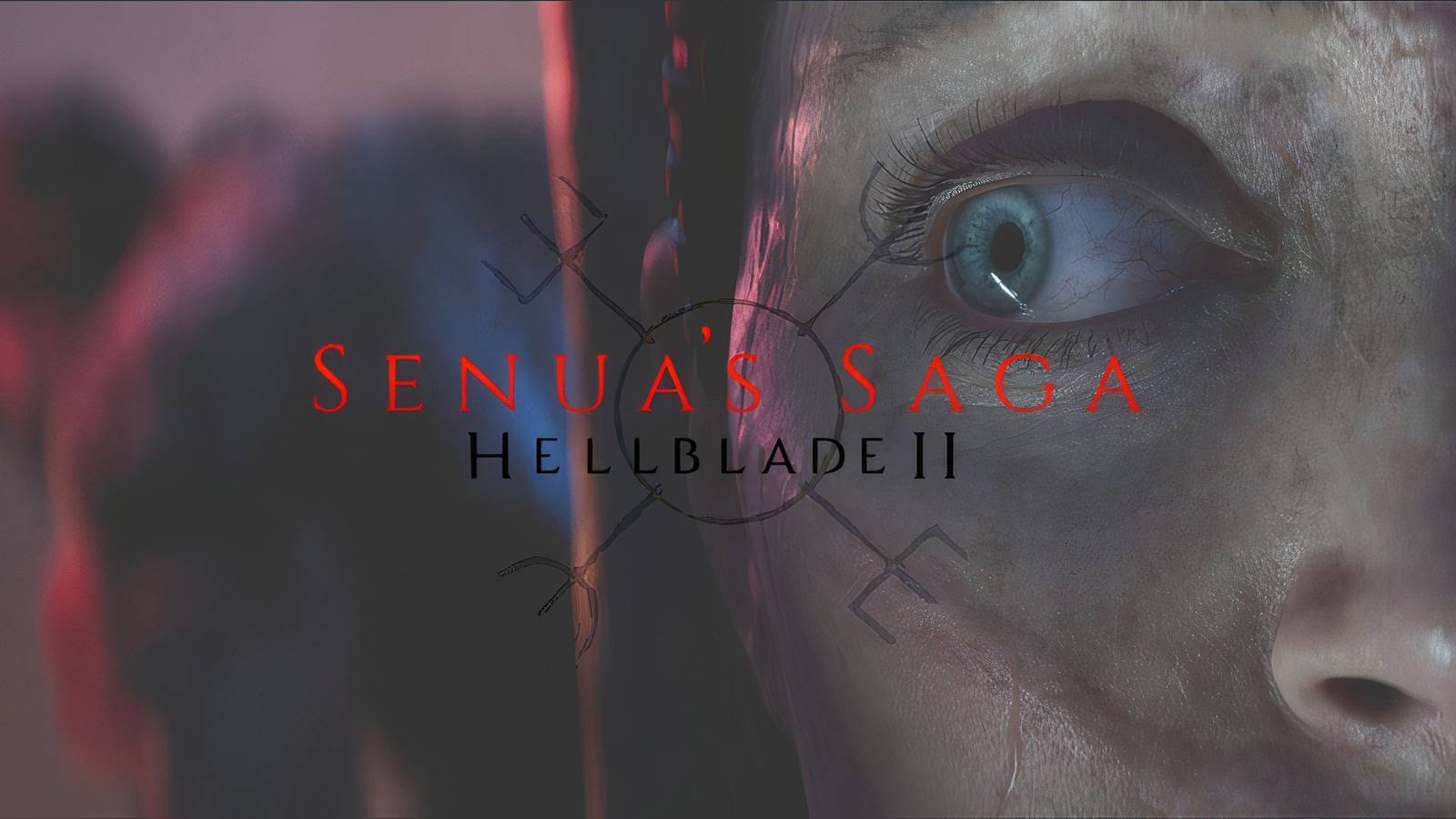 A close up on Senua in Hellblade 2