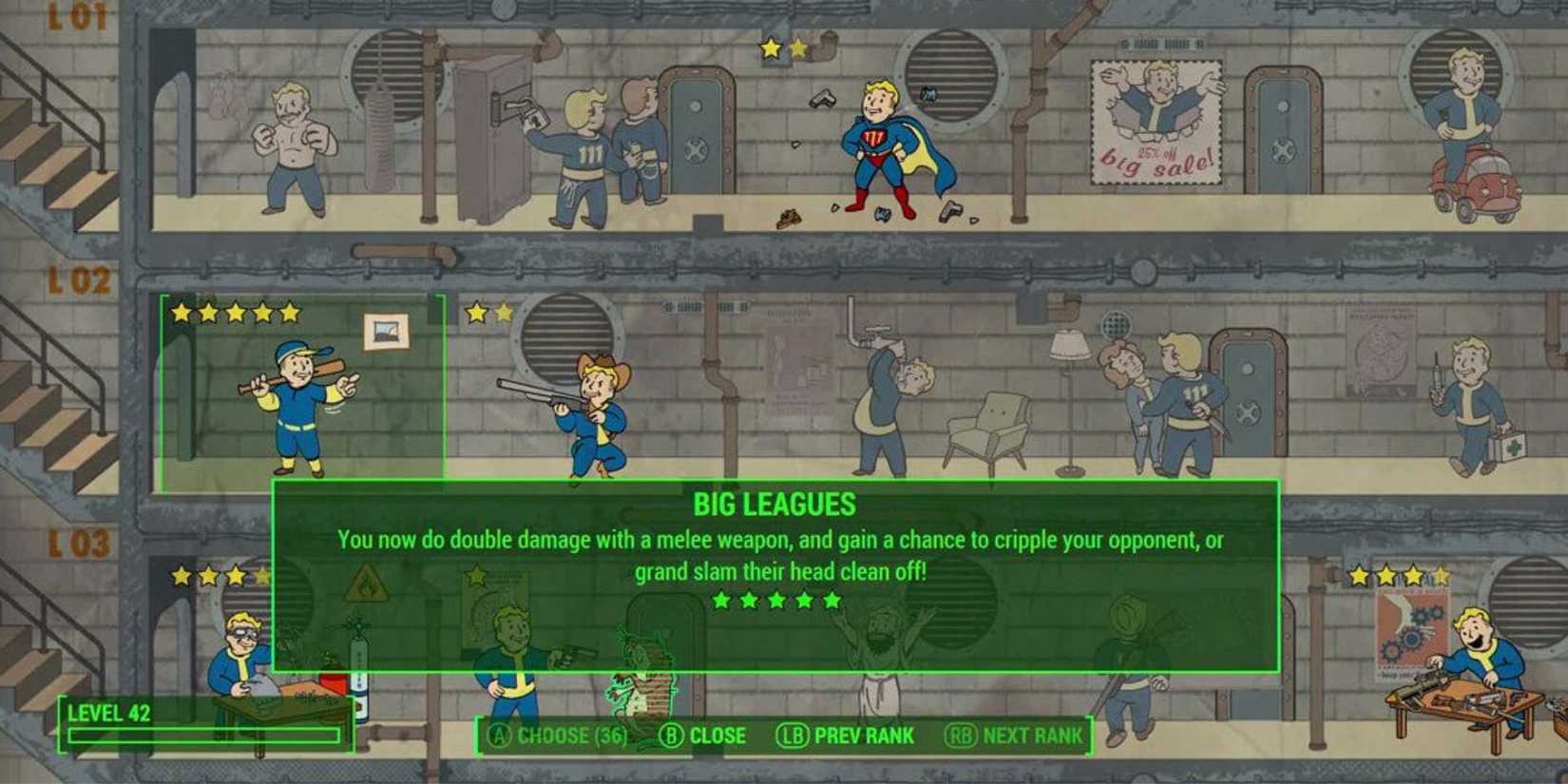 The Big Leagues skill in Fallout 4