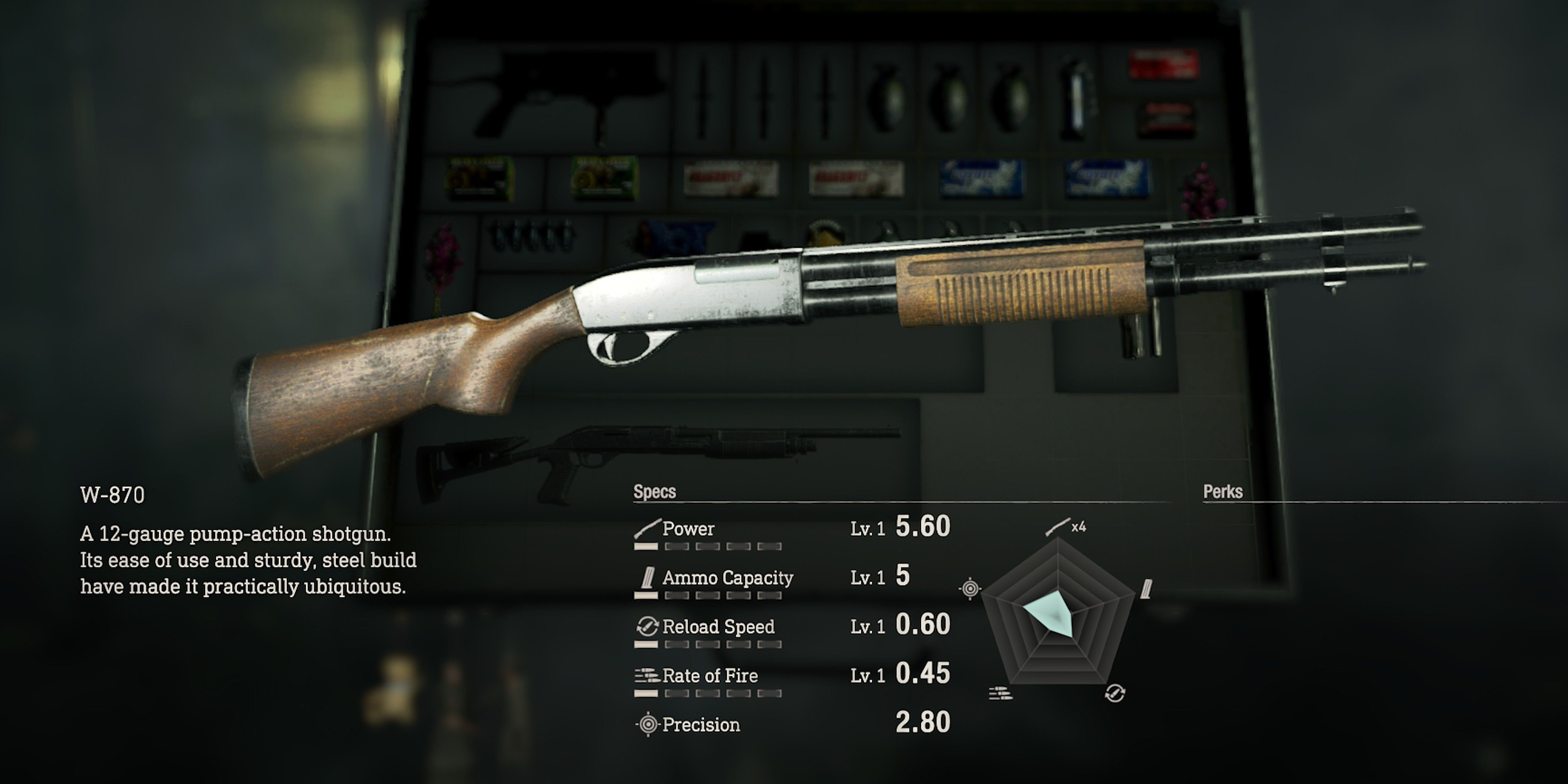 Resident Evil 4 Remake W-870 Shotgun Stats