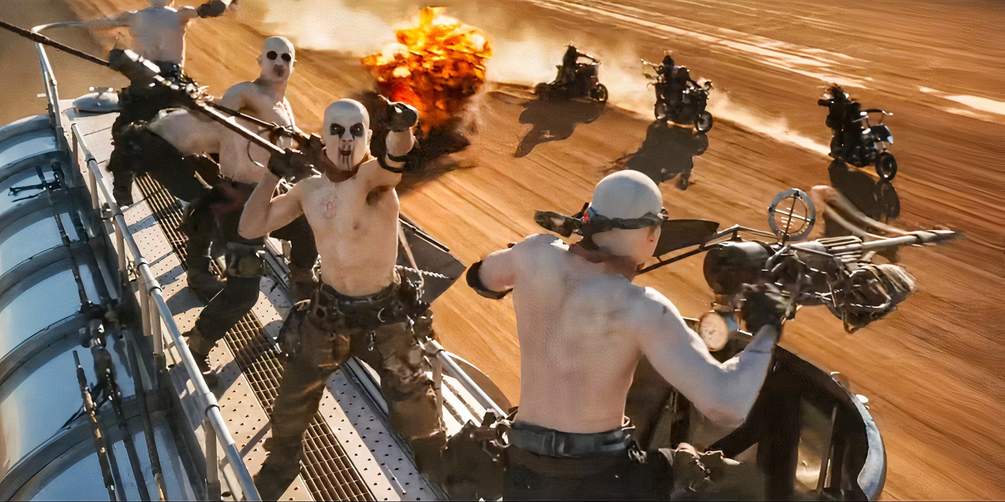 War Boys fighting the Biker Horde in Furiosa A Mad Max Saga