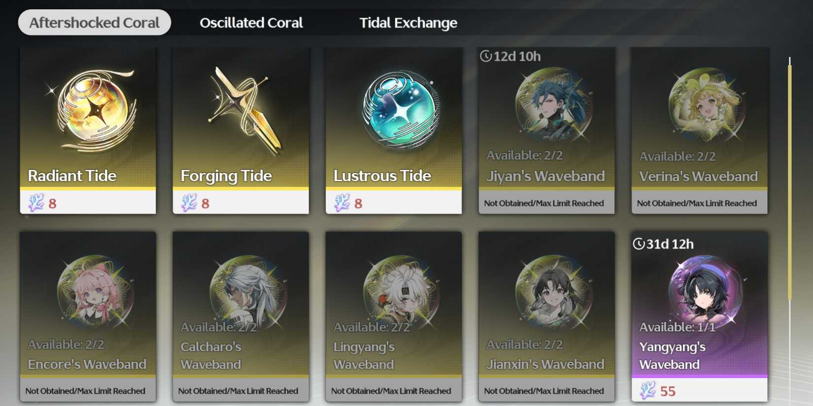 wavebands in wuthering waves