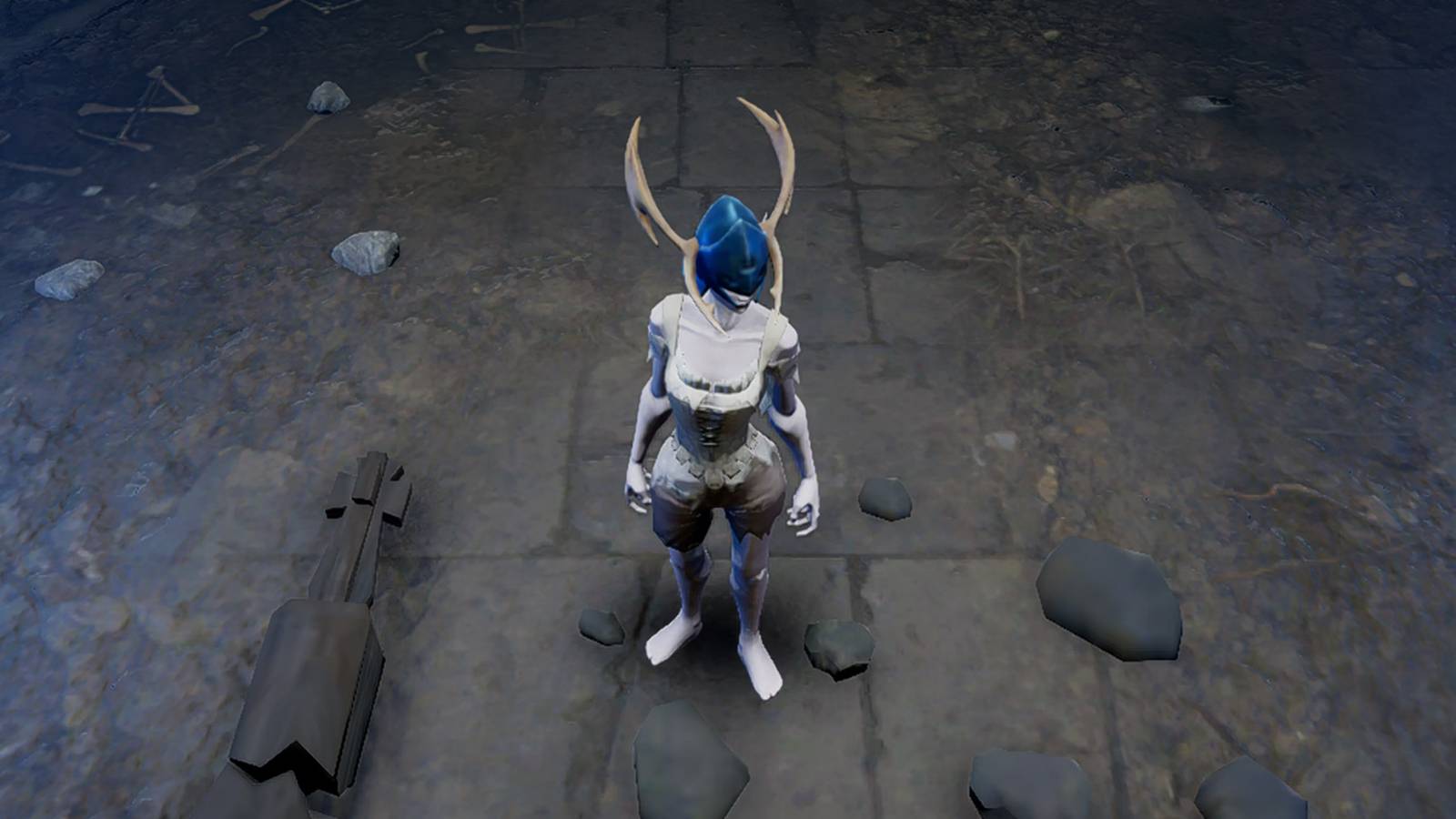 Wearing the Ashfolk Helmet in V Rising