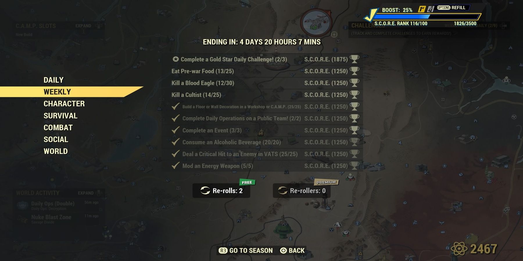 Weekly Challenges in Fallout 76