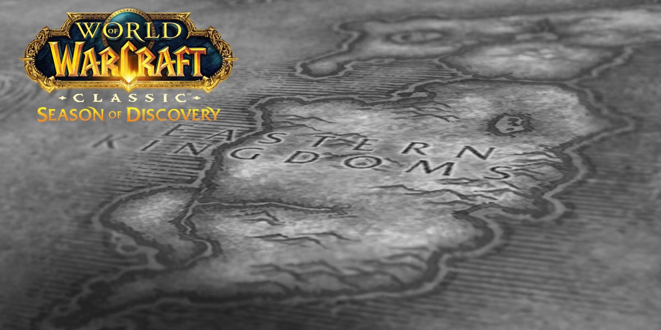black and white map of vanilla wow's map with the wow classic sod logo on it