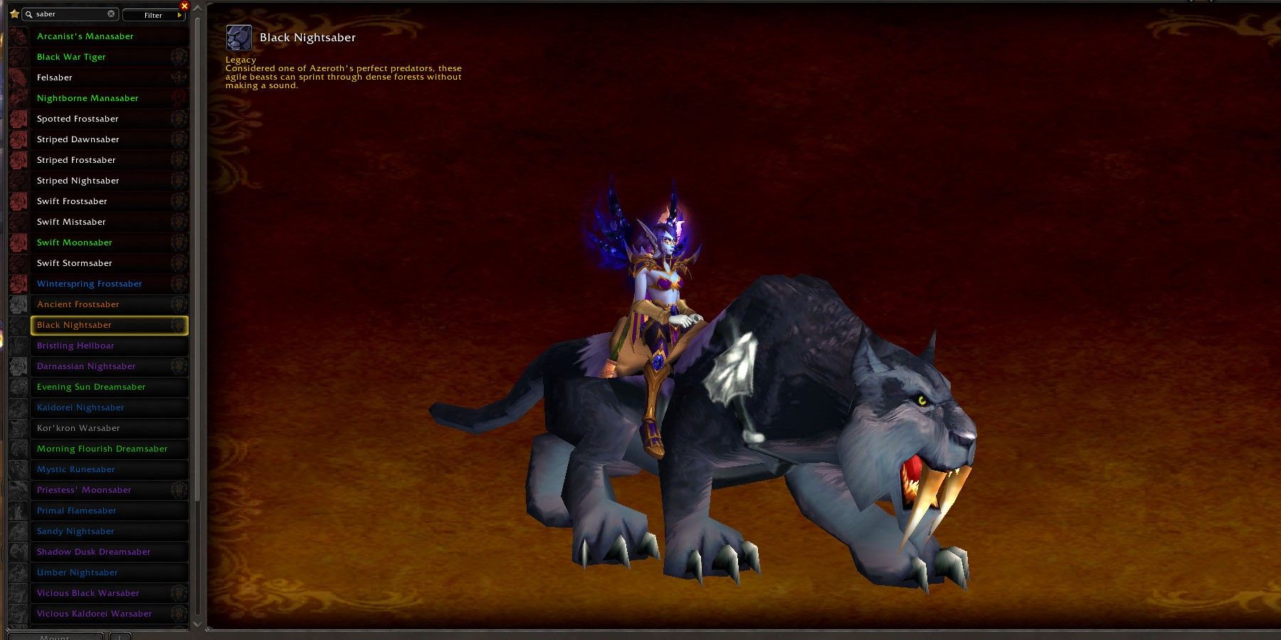 world of warcraft screensholt of an original epic mount