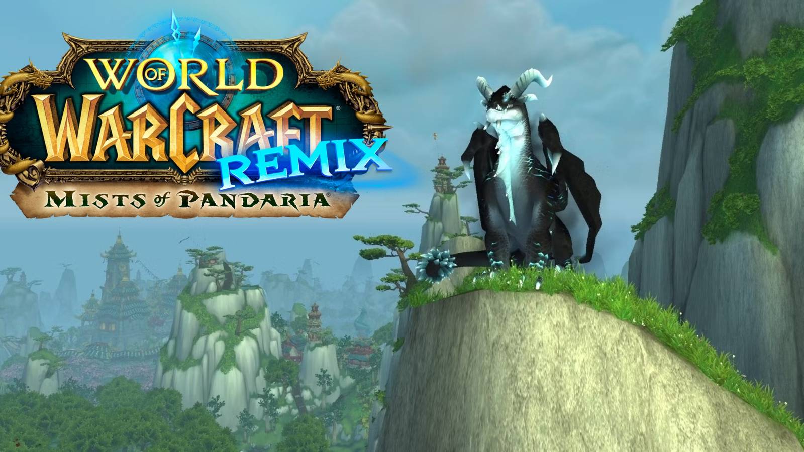 eternus the infinite dragon sitting on a mountain in pandaria