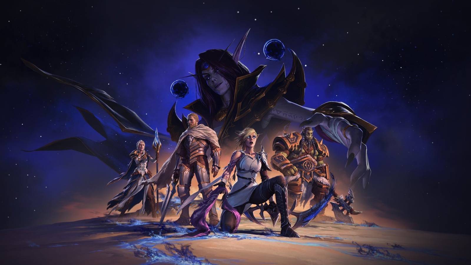 wow the war within key art xal'atath jaina anduin alleria thrall