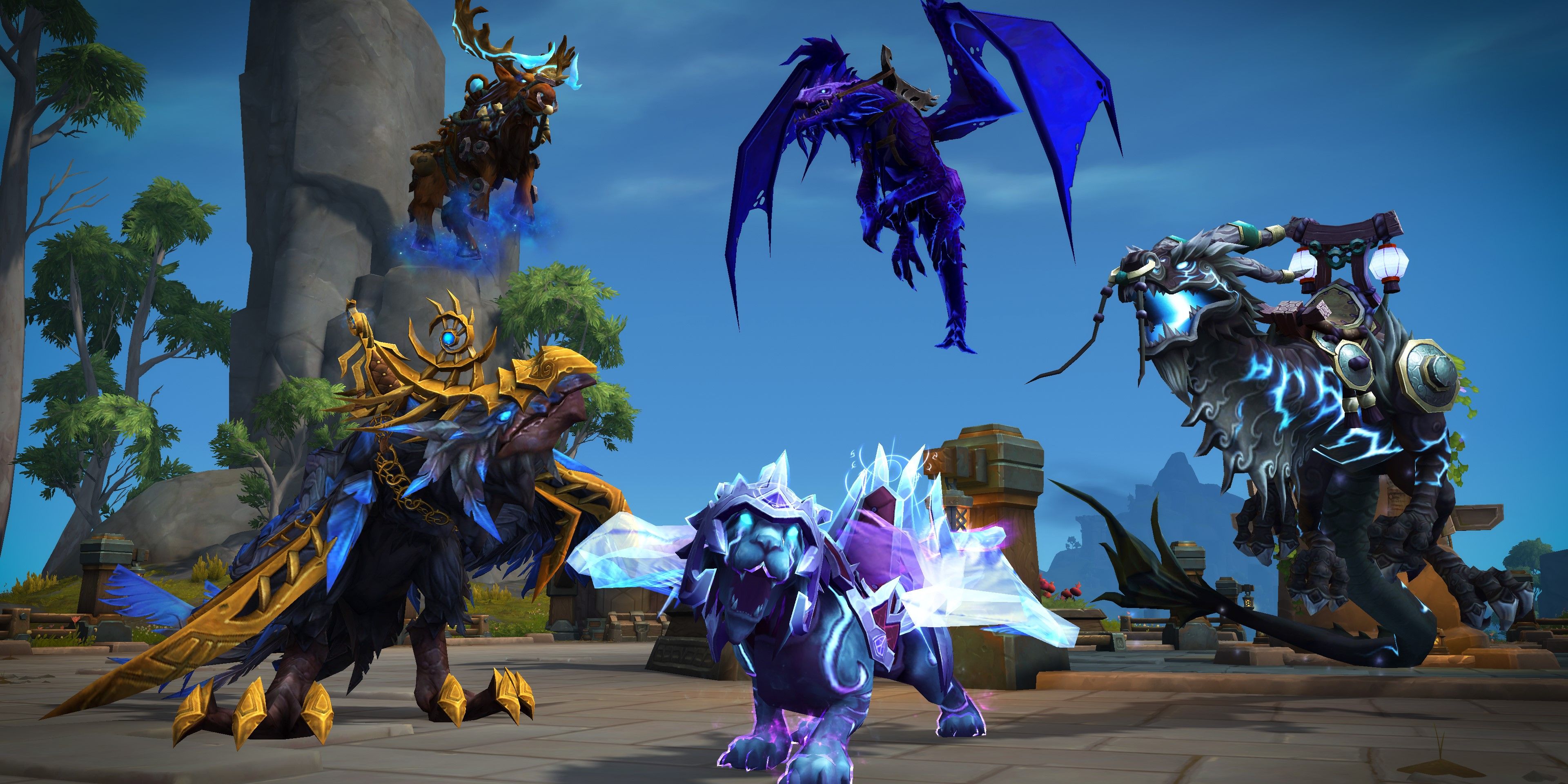 some of the new mounts able to use dragonriding in The War Within
