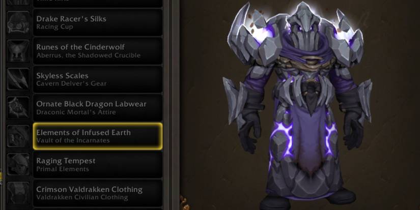 WoW orc wearing the Elements of Infused Earth transmog