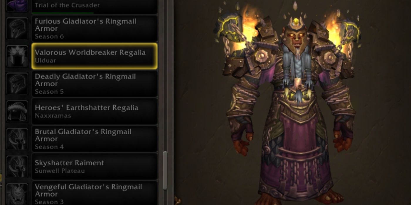 WoW tauren wearing the Valorous Worldbreaker Regalia transmog