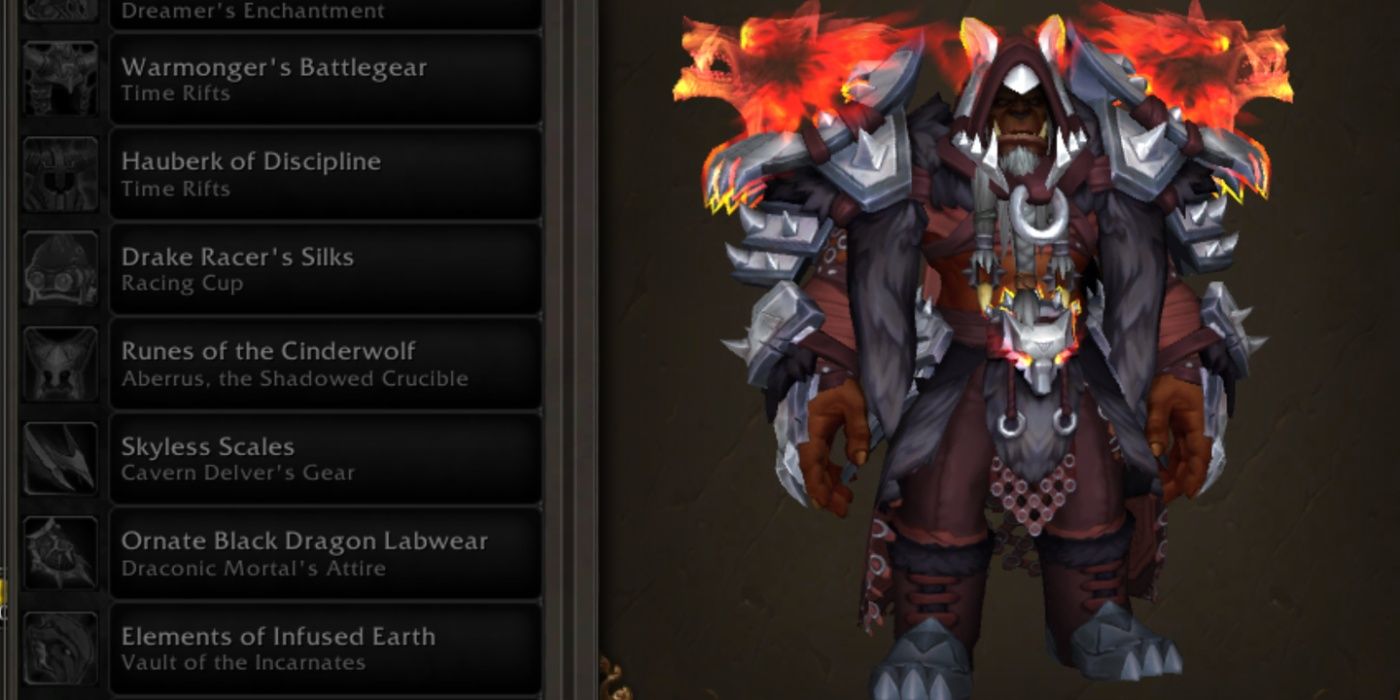 WoW orc wearing the Vision of the Greatwolf Outcast transmog