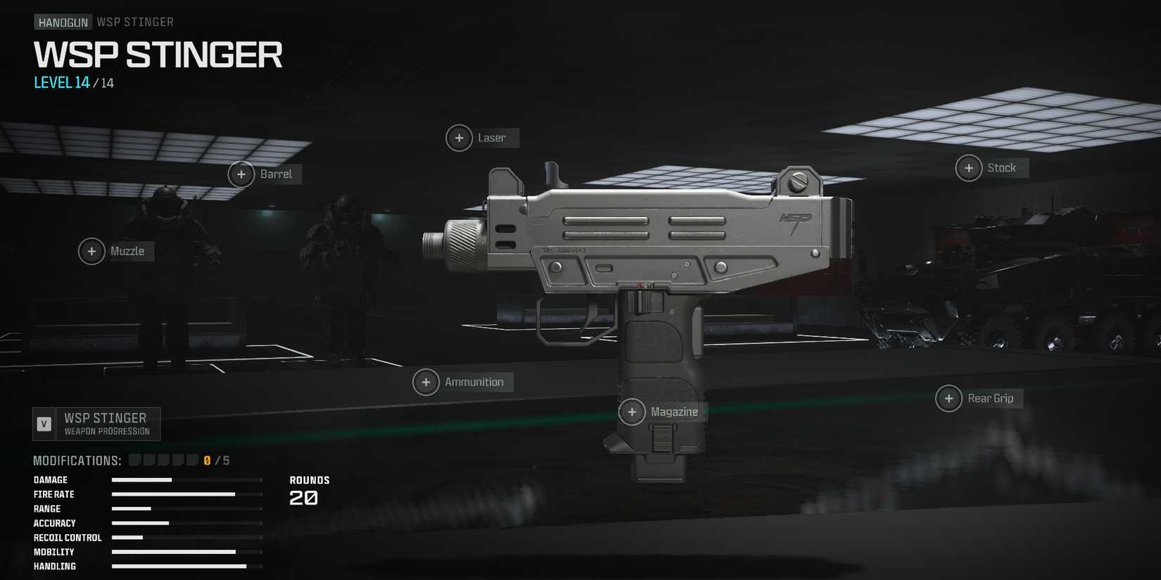 Screenshot showcasing WSP Stinger in Call of Duty Modern Warfare 3 and Warzone 