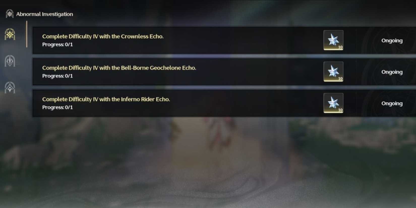 echo selection in depths of illusive realm of wuthering waves.