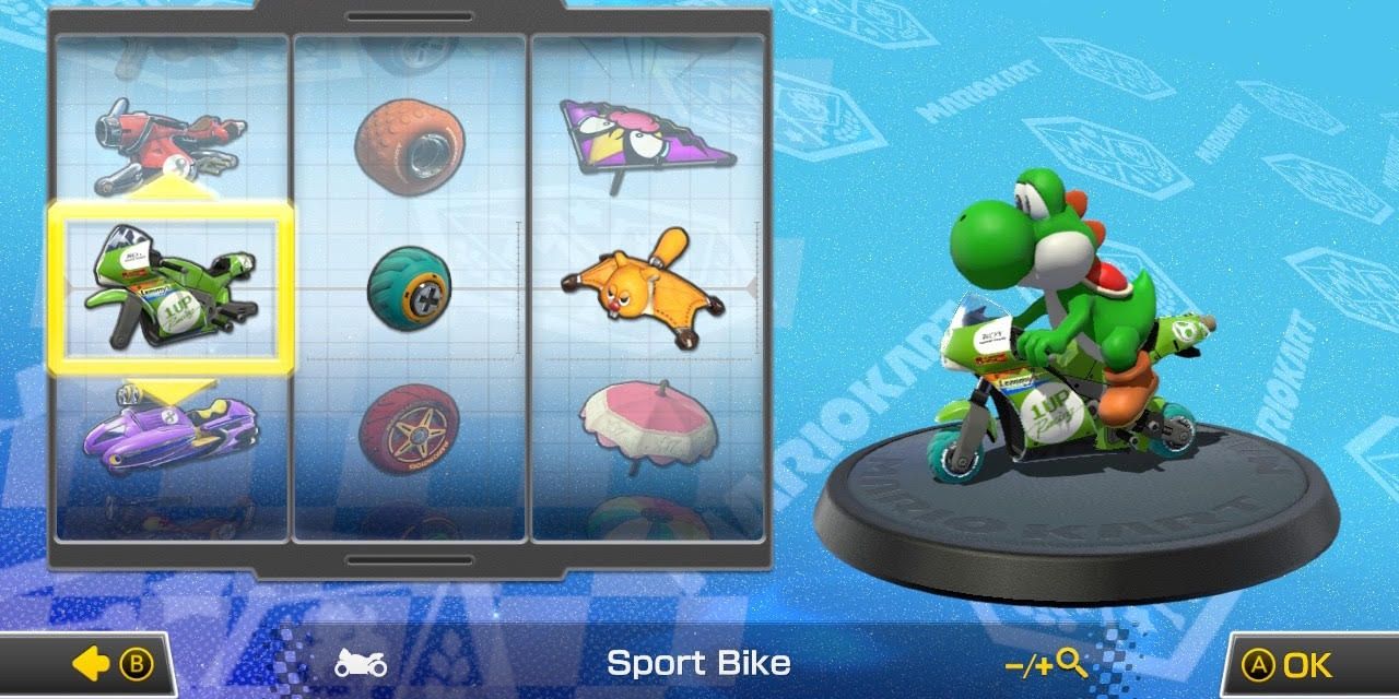 yoshi with the sports bike