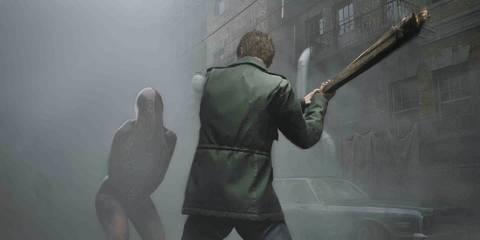 silent hill 2 james swinging a bat at an enemy