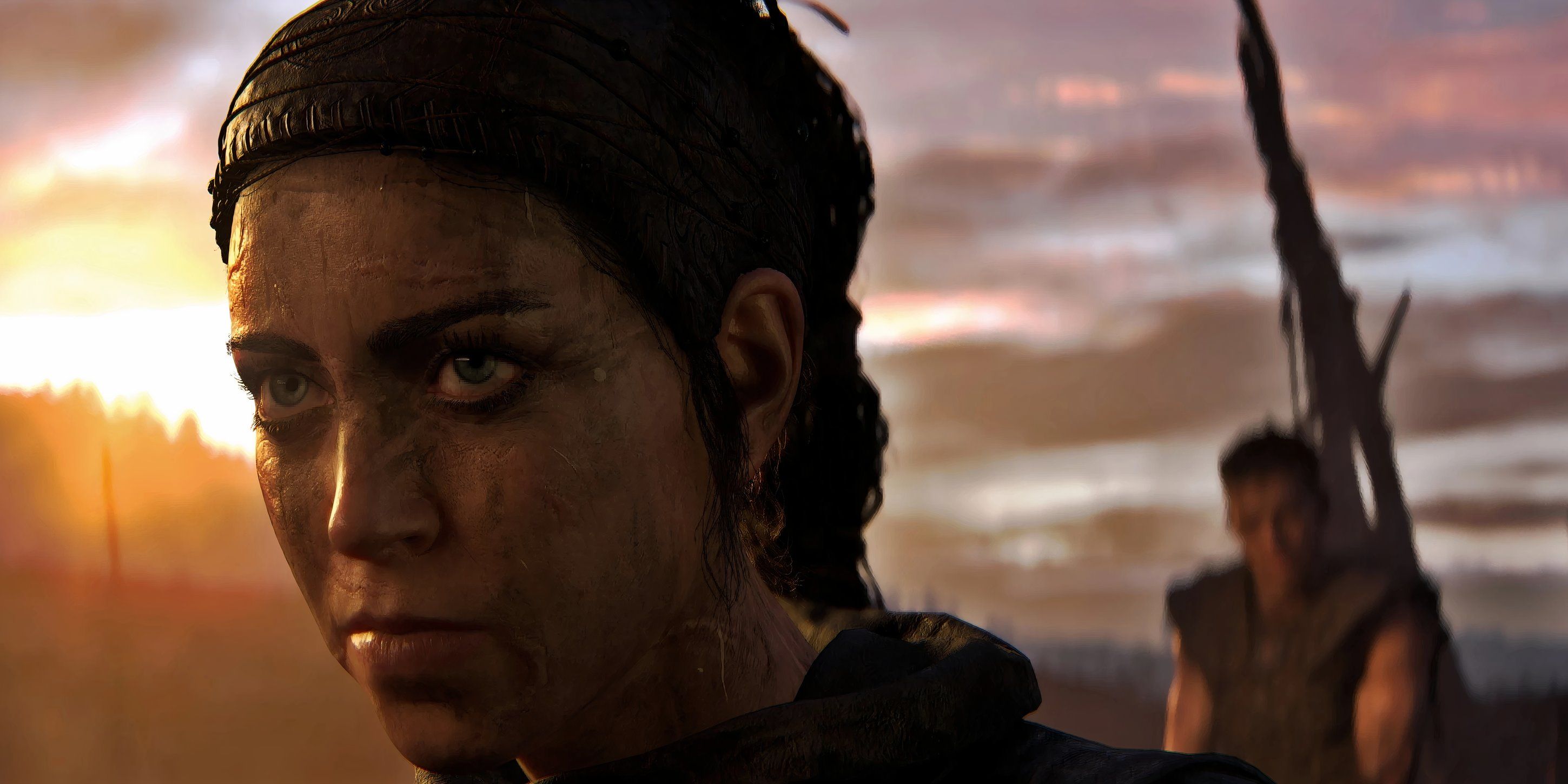 A close up image of Senua from the ultra realistic mod for Senua's Saga: Hellblade 2 