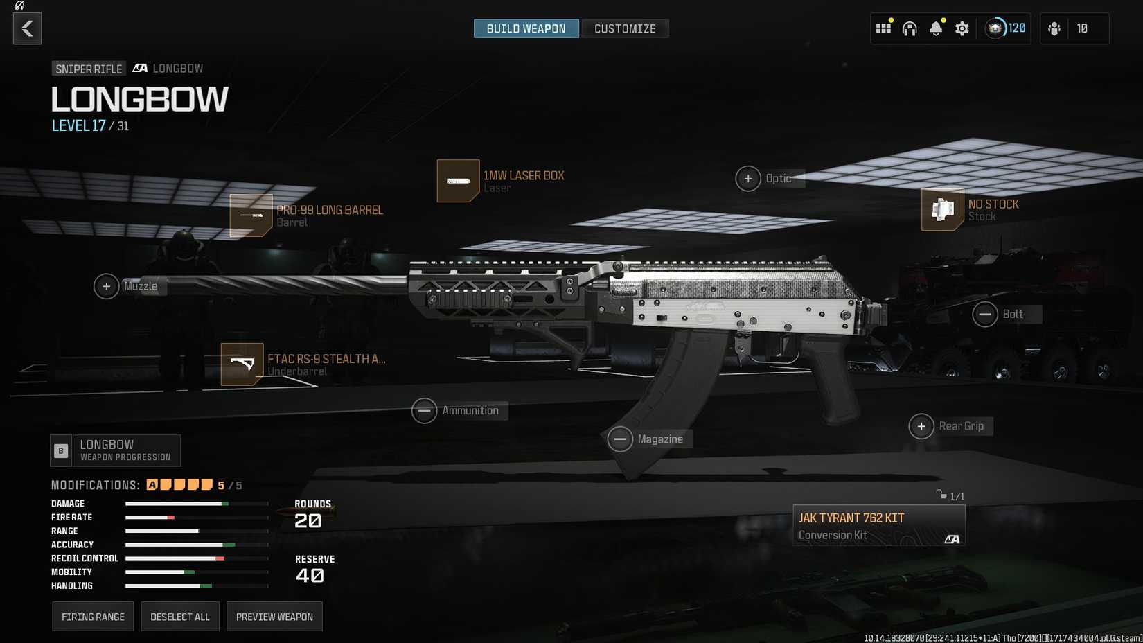 Build for the Longbow JAK Tyrant kit in Modern Warfare 3