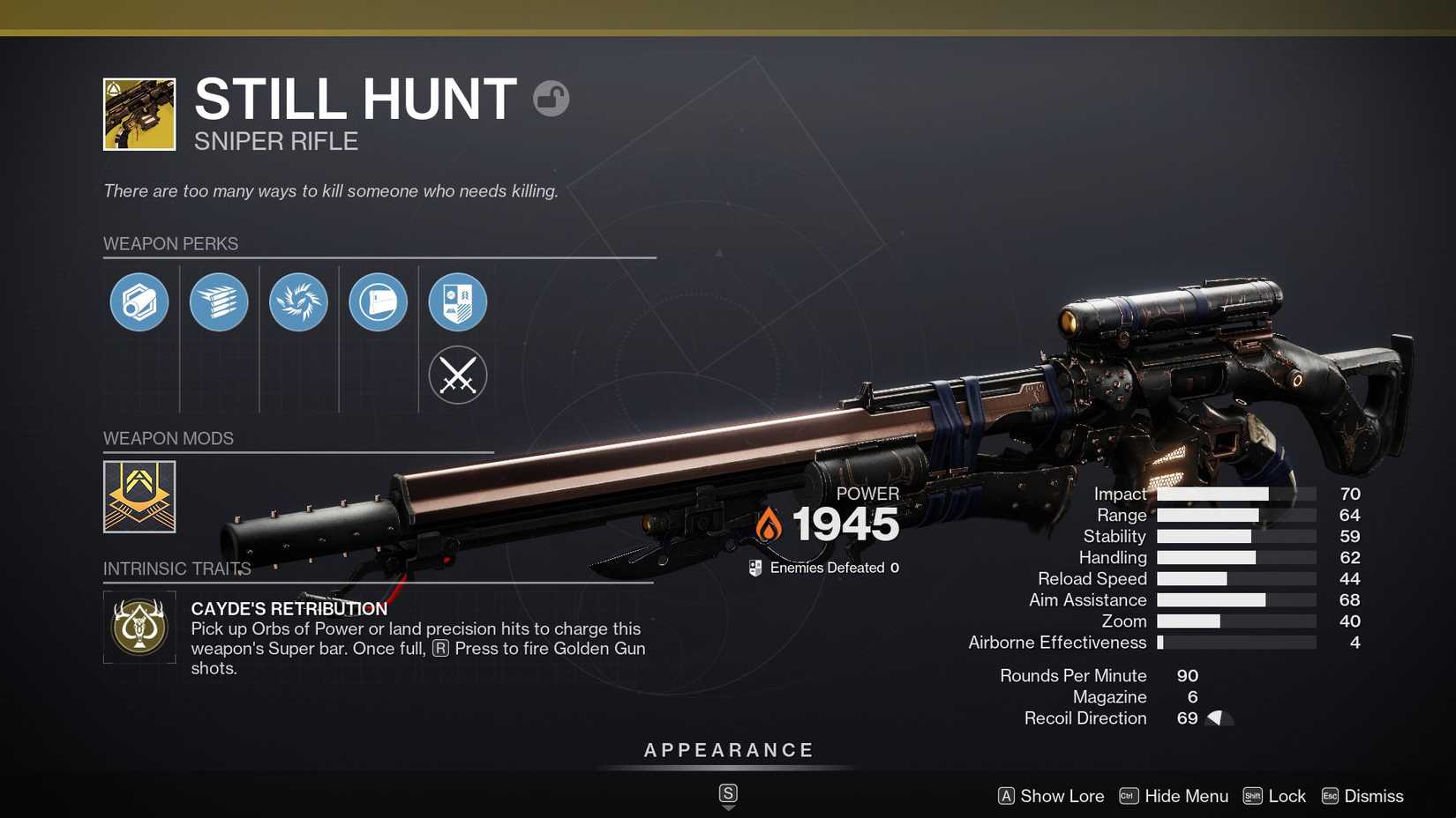 Stats on the Still Hunt in Destiny 2