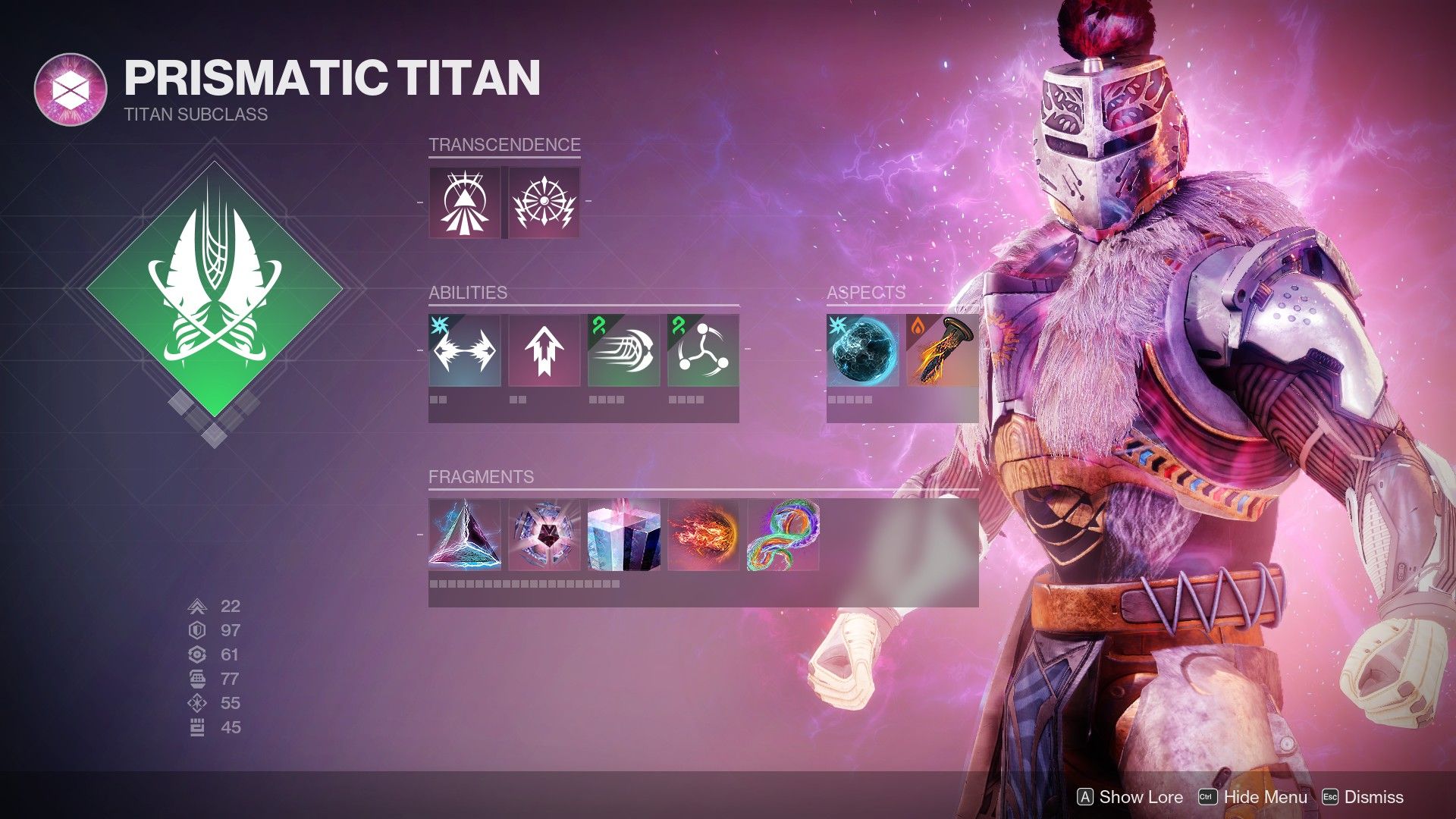 Prismatic Titan build for Destiny 2