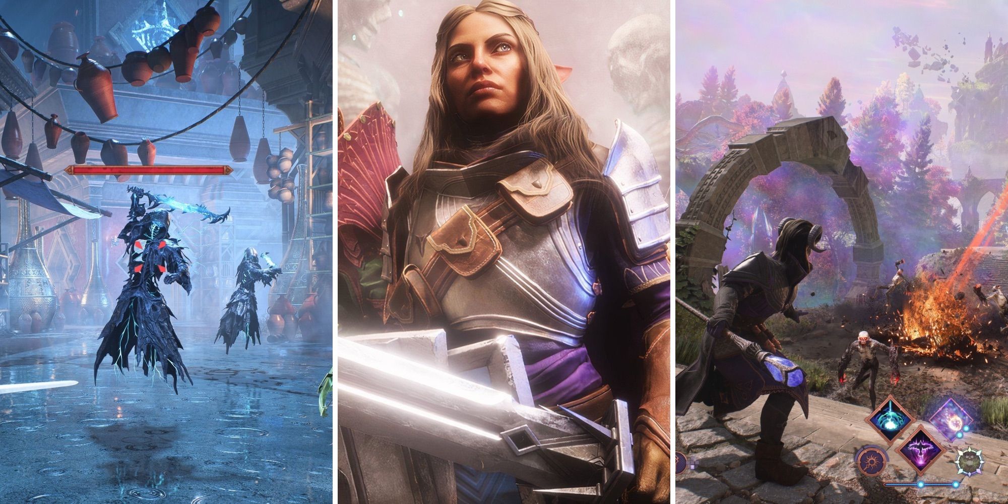 A grid of Rook and different moments in Dragon Age: The Veilguard
