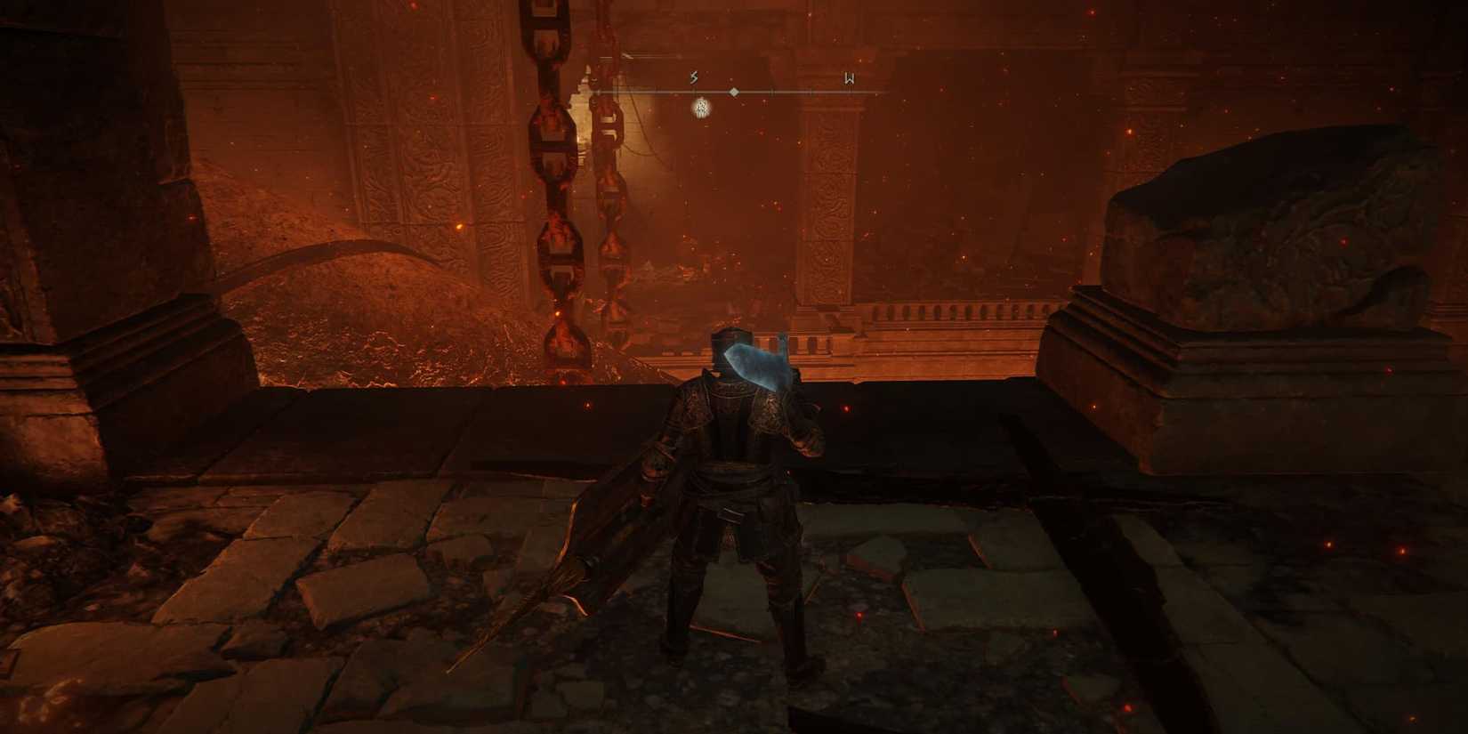 The Player Facing The Stone Cylinder 