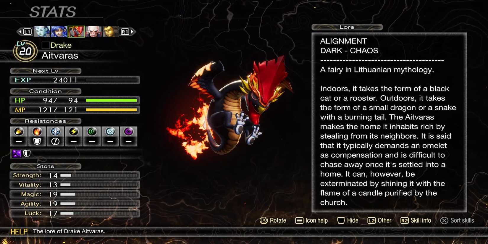 A Demon With Their Listed Alignment On Screen