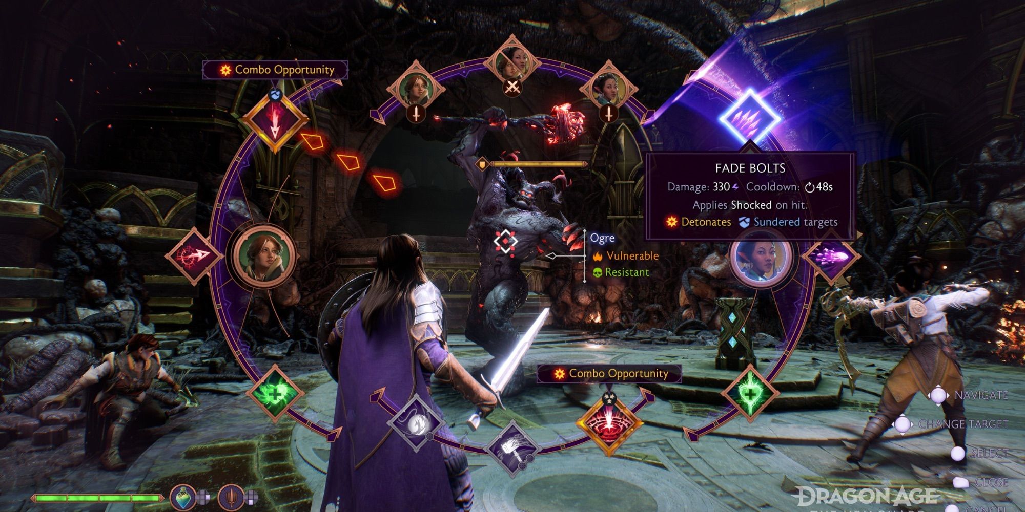 A player looking at their action wheel in Dragon Age: The Veilguard