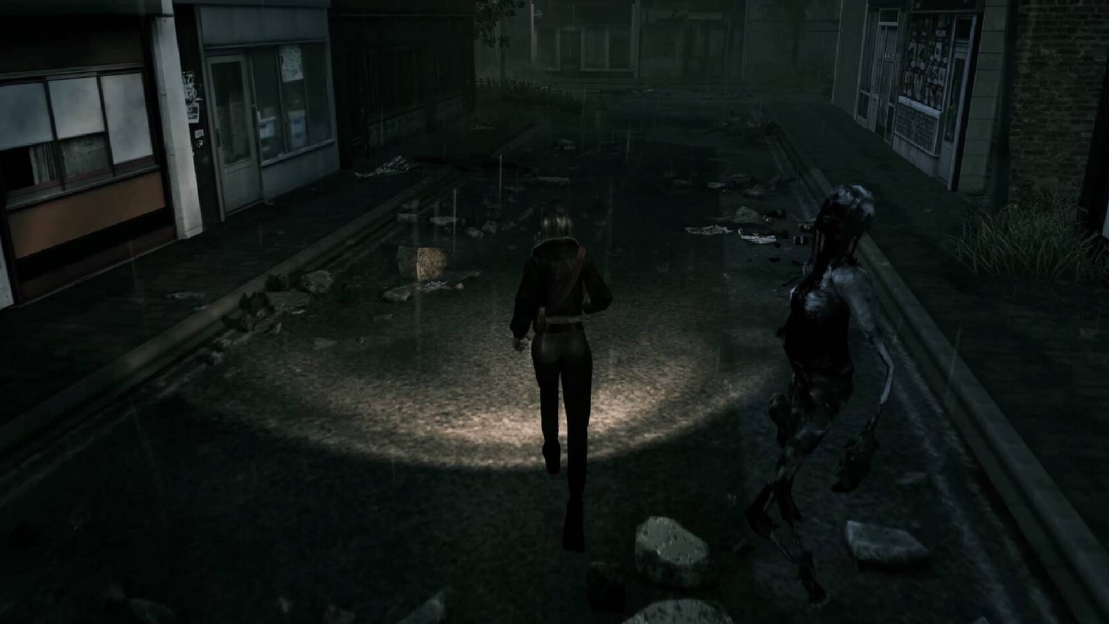 hollowbody protagonist running away from a monster