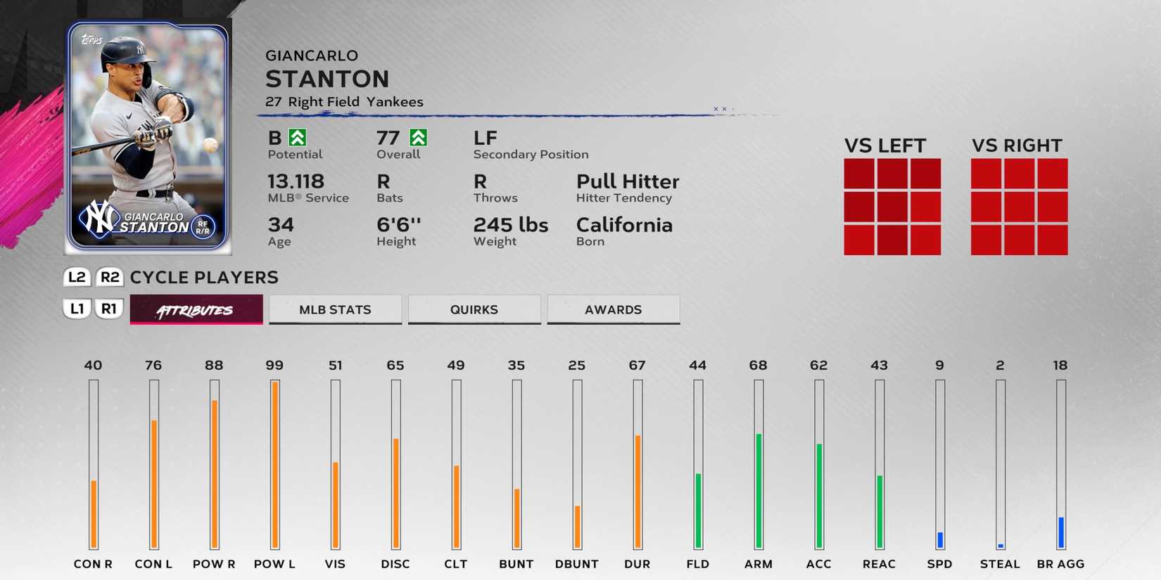 Giancarlo Stanton MLB The Show 24 New York Yankees