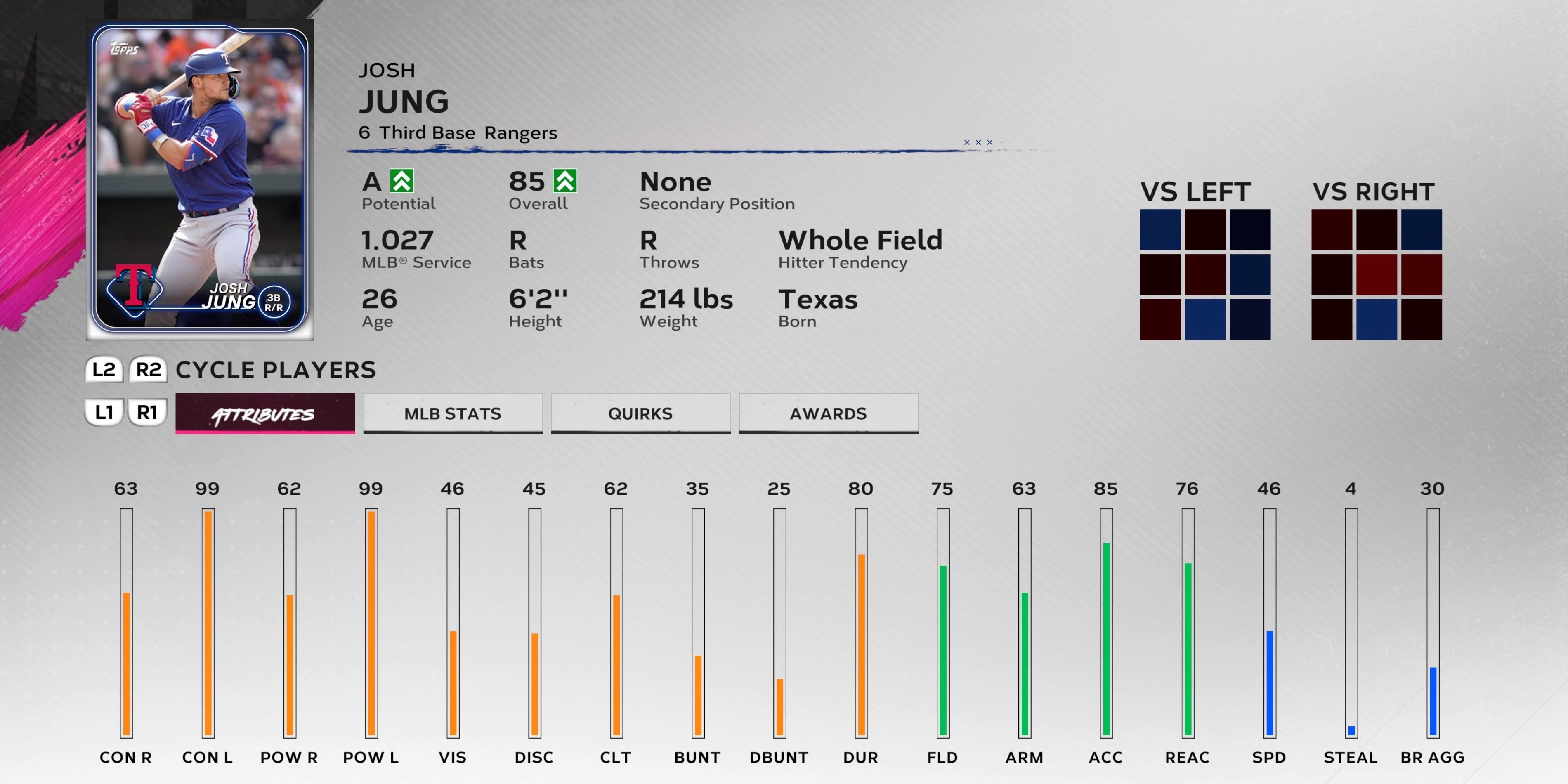 Josh Jung MLB The Show 24 Texas Rangers