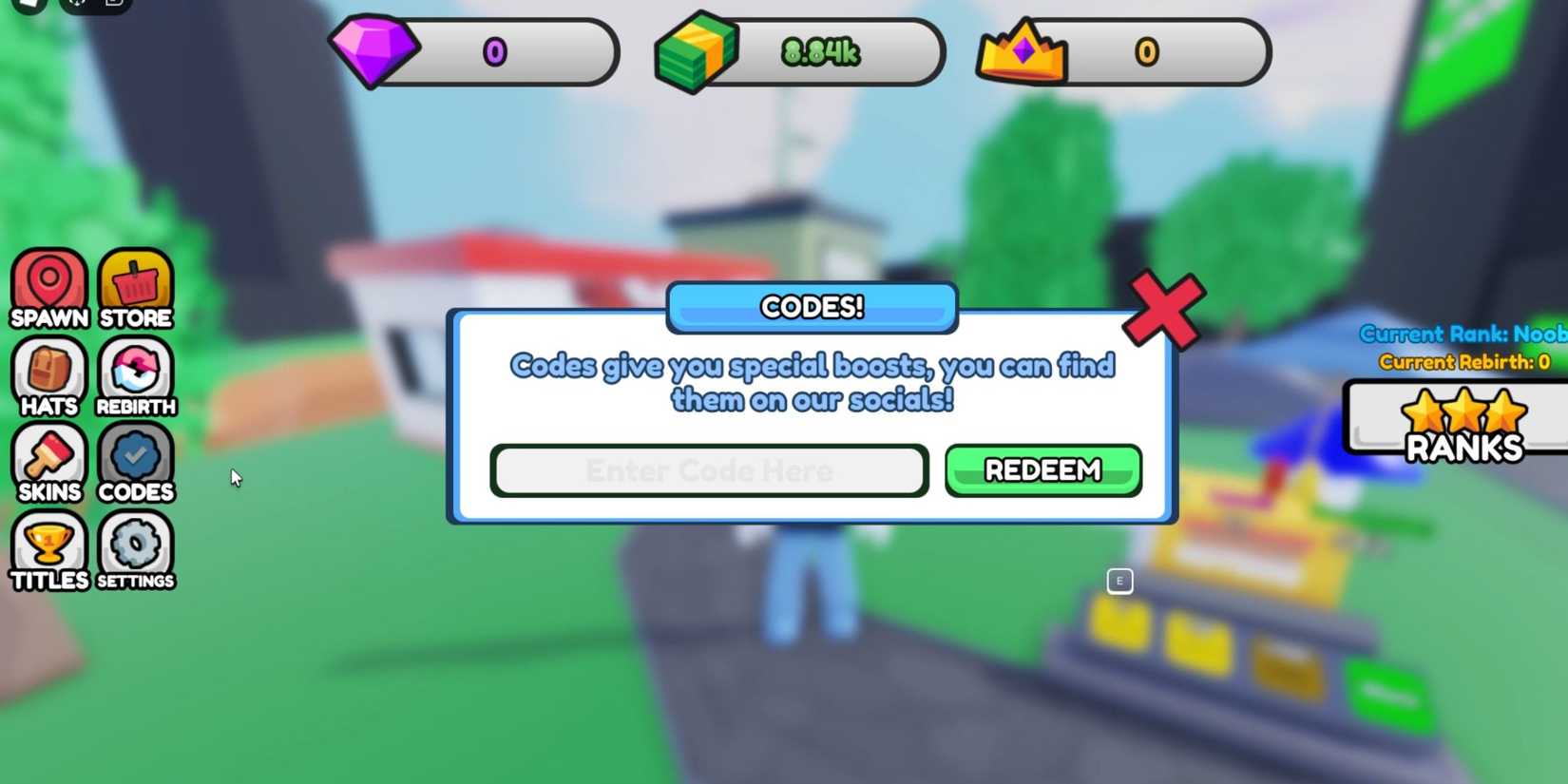 Billionaire Simulator X the codes tab