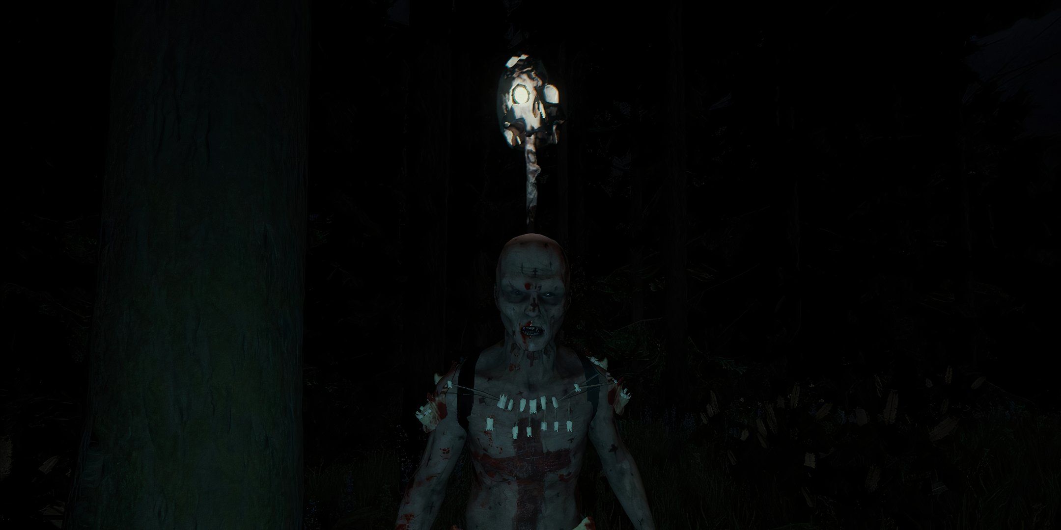 A cannibal with a skull lamp