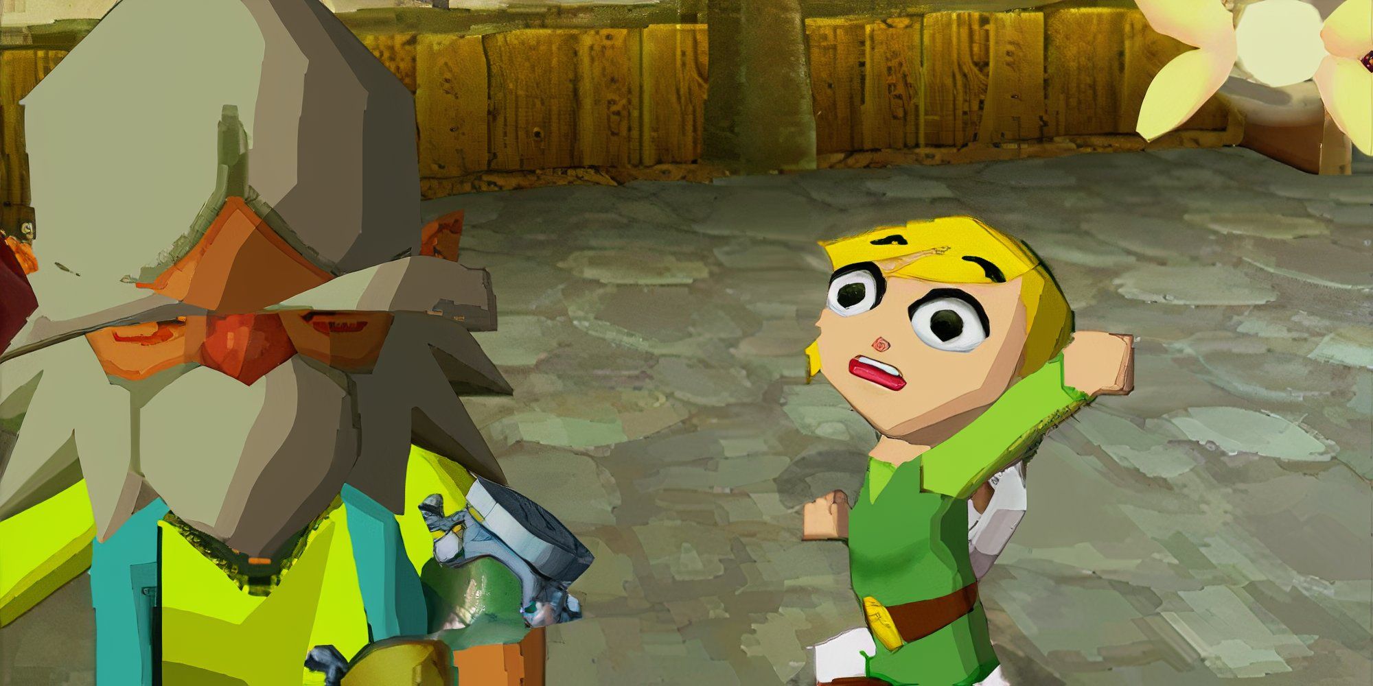 A scene featuring characters in The Legend of Zelda Phantom Hourglass