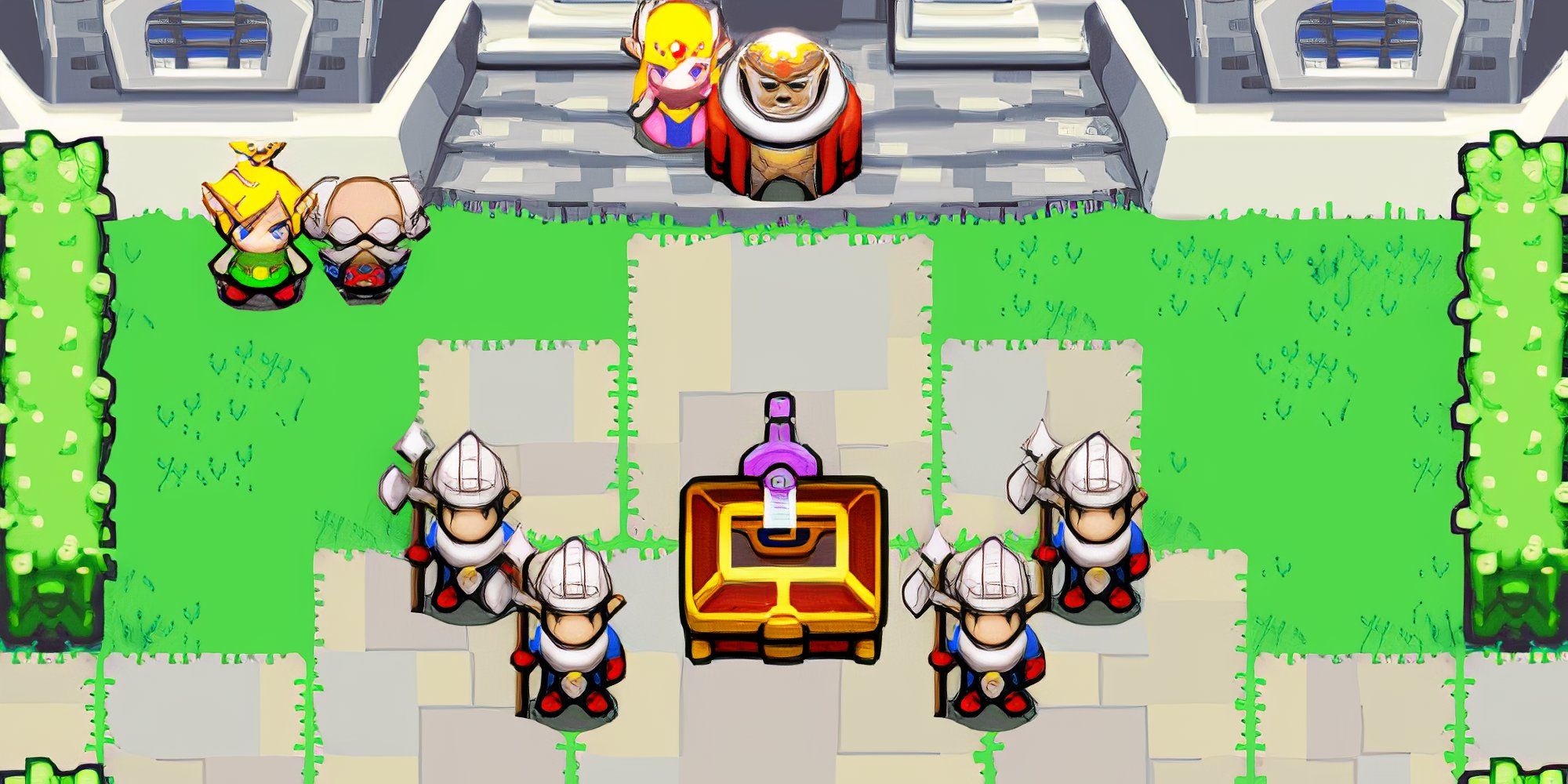 A scene featuring characters in The Legend of Zelda The Minish Cap