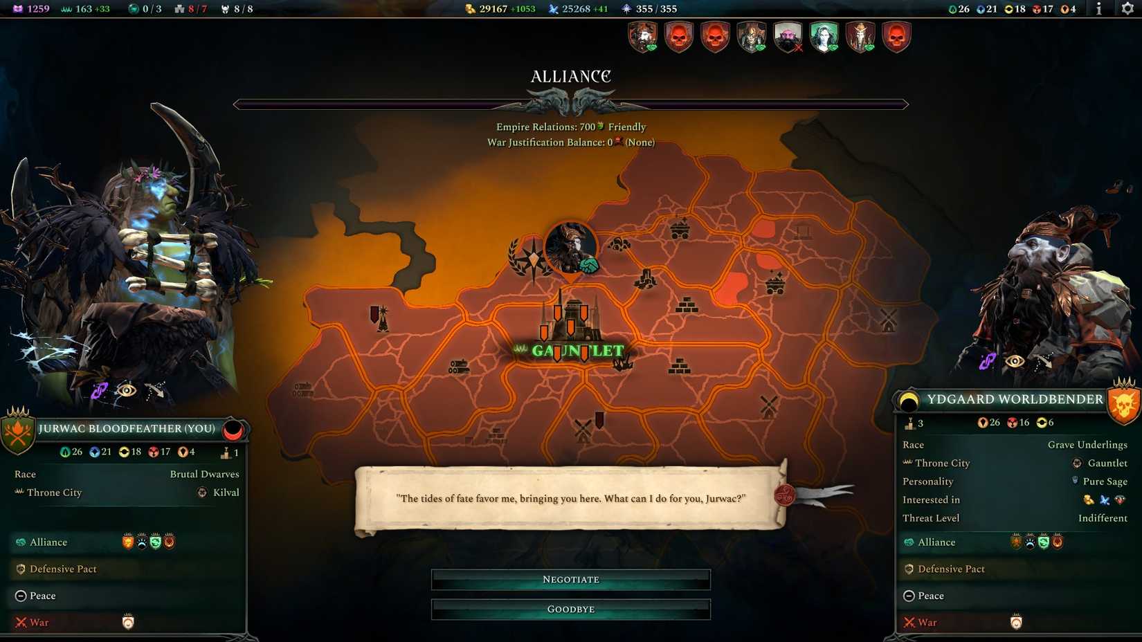 Age of Wonders 4 Diplomacy Late Game