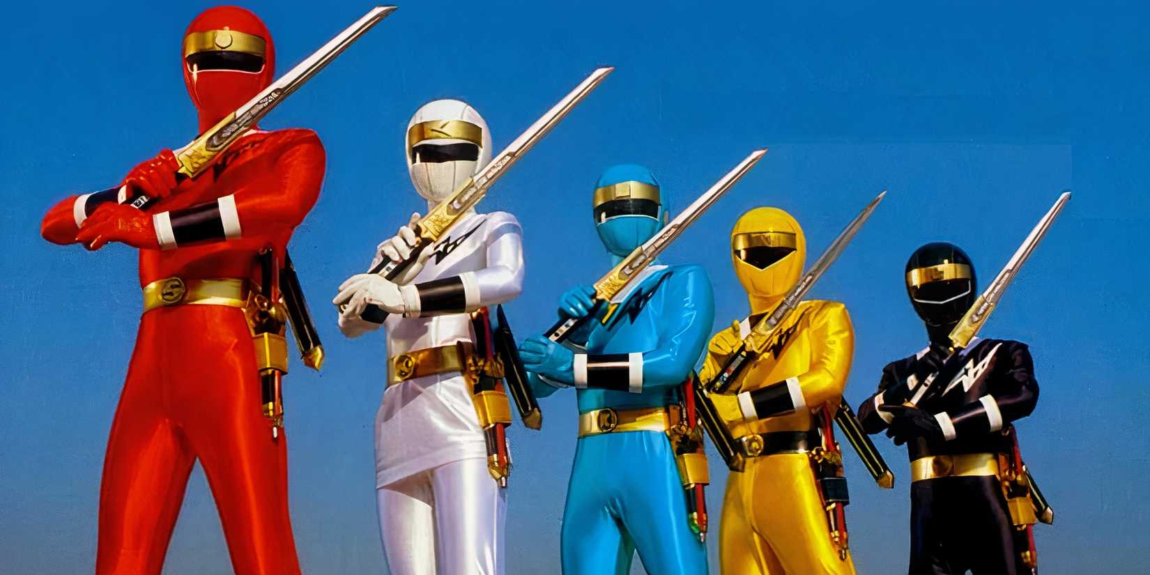 Red, White, Blue, Yellow and Black Mighty Morphin Alien Rangers