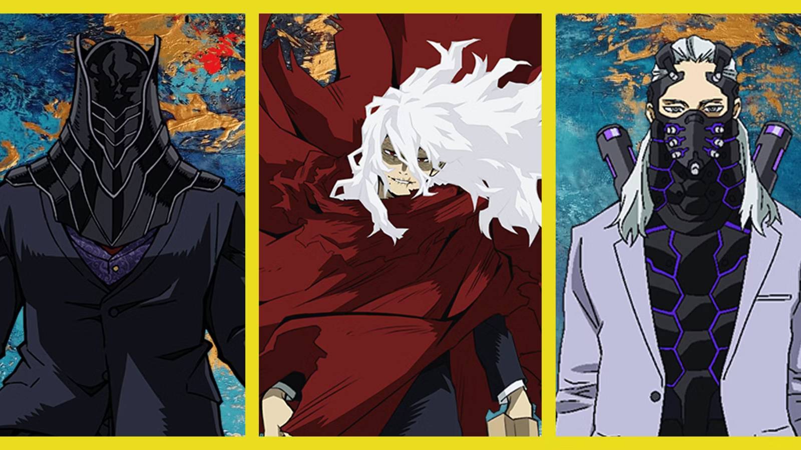 All-for-One, Shigaraki, and Nine in My Hero Academia