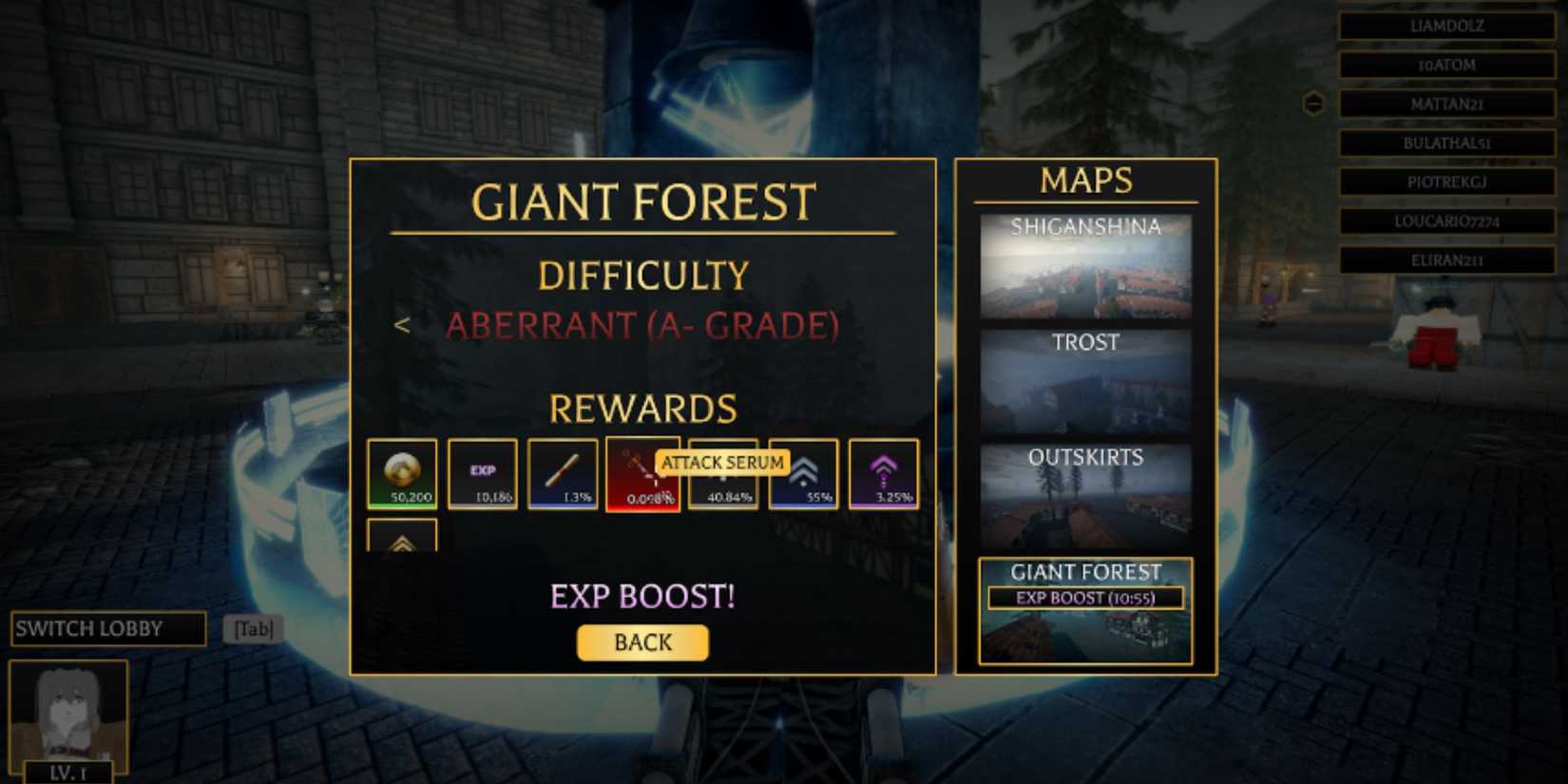 Attack Serum in Attack on Titan Revolution