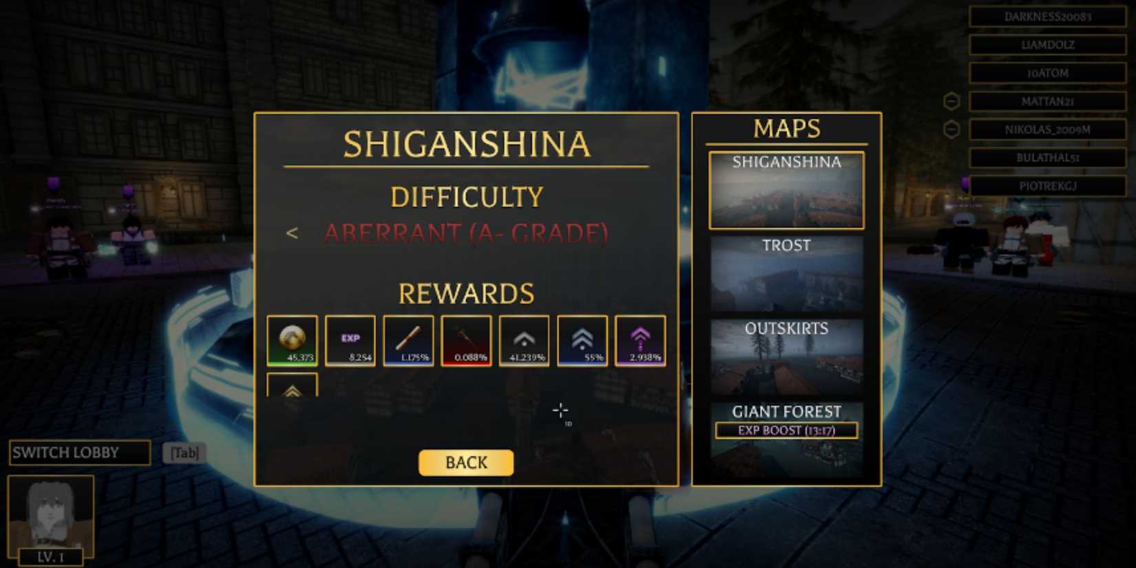 Aberrant missions in Attack on Titan Revolution