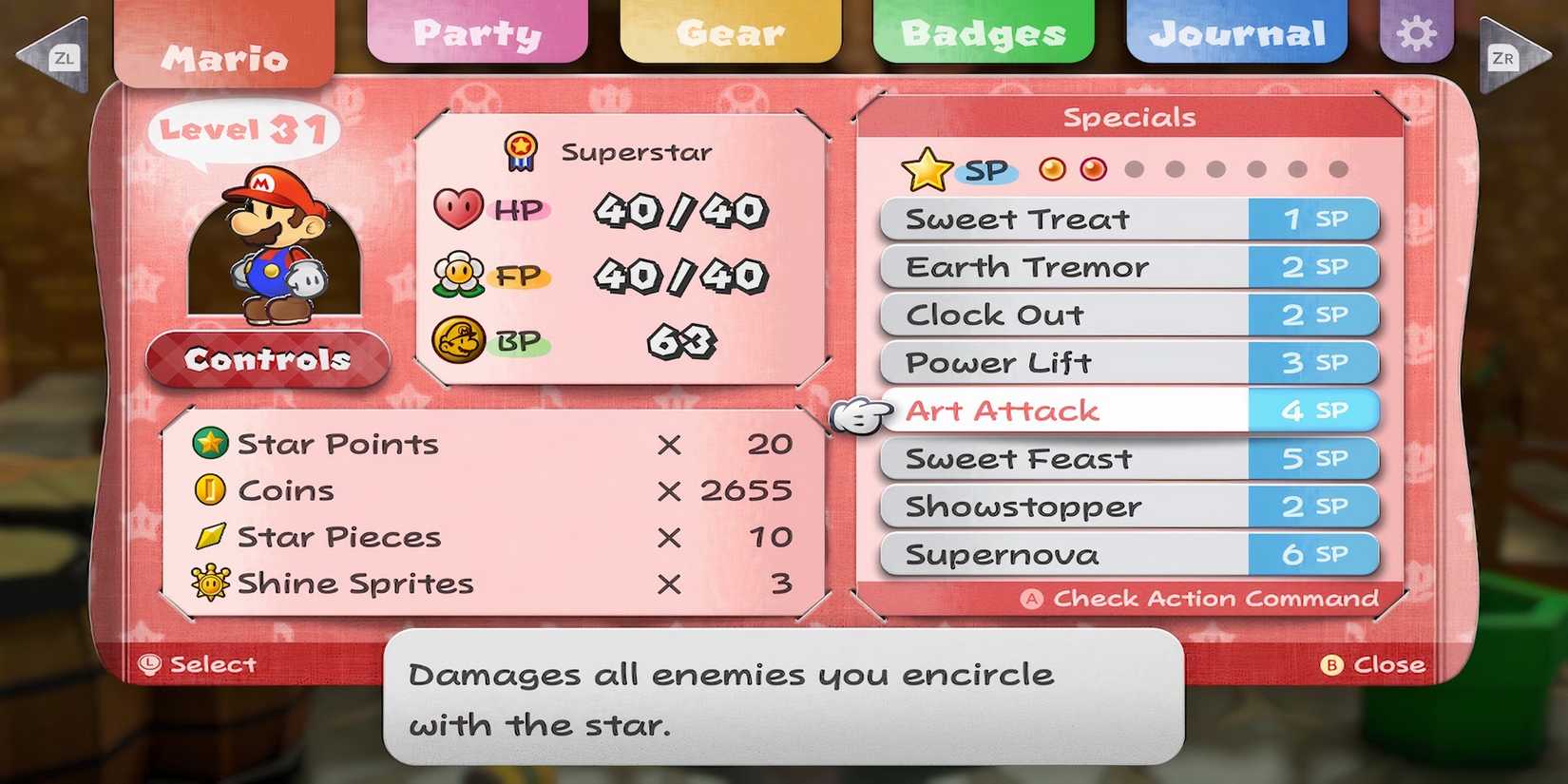 Art Attack ability in Paper Mario The Thousand-Year Door