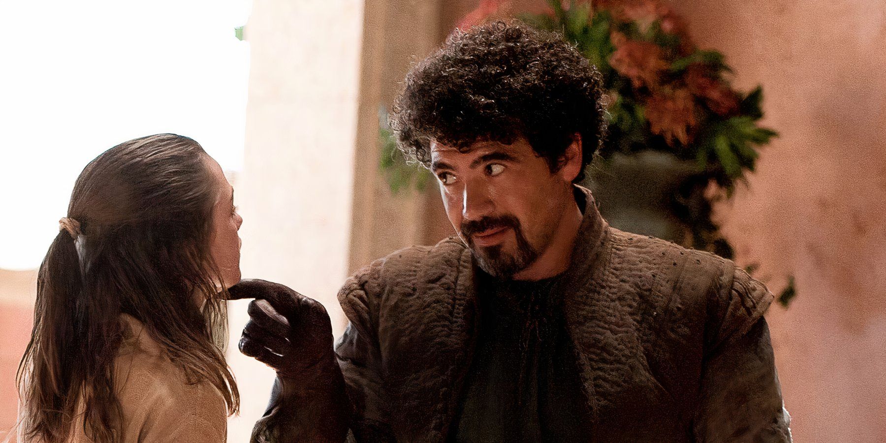 Arya Stark with her teacher Syrio Forel in Game of Thrones