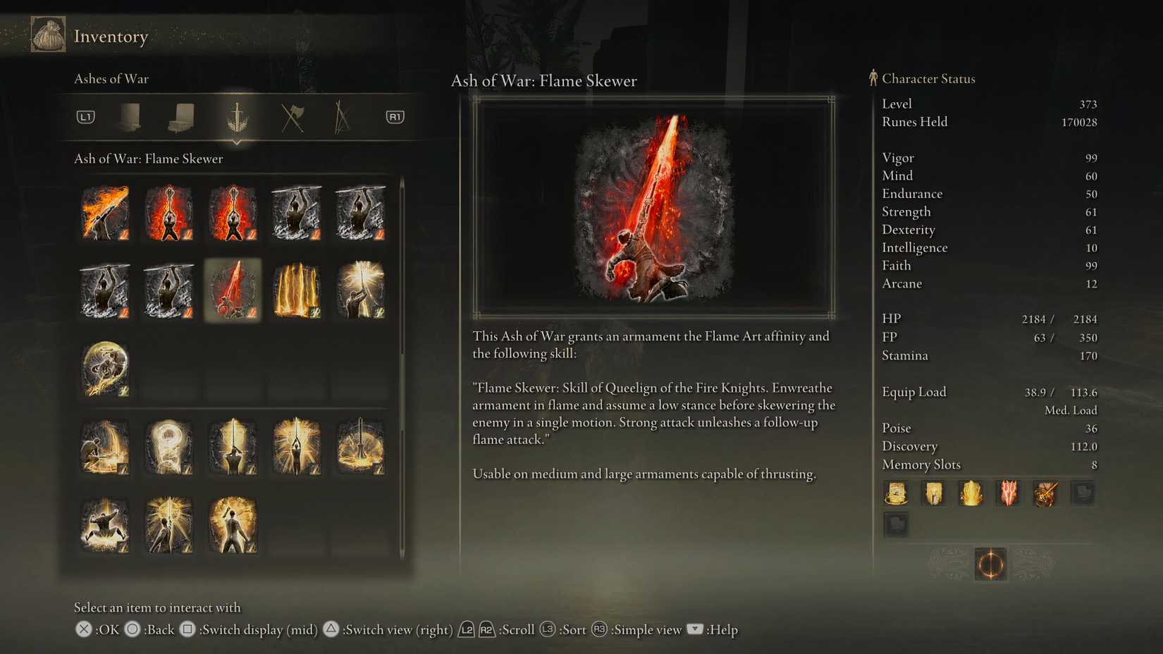 Ash of War: Flame Skewer Information in Shadow of the Erdtree