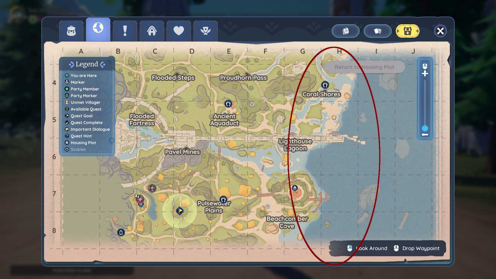 Image of the Bahari Bay coasts in Palia