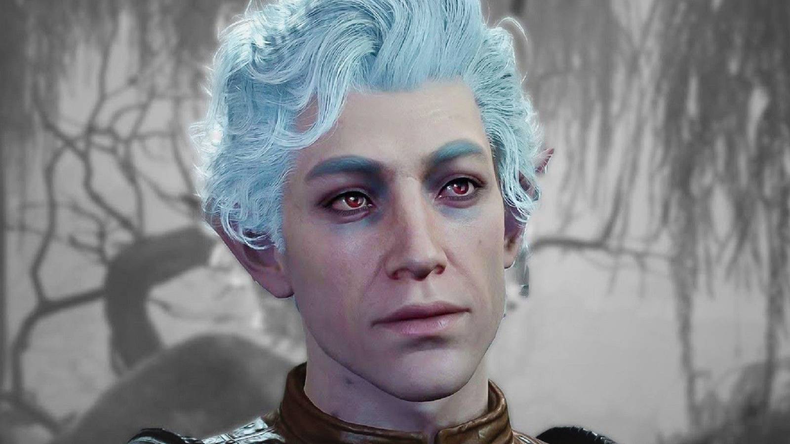 Baldur's Gate 3 Astarion looking up close-up