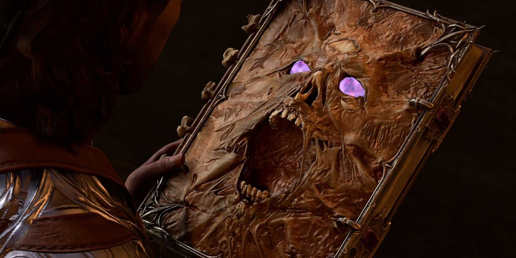 Baldur's Gate 3 player holding the Necromancy of Thay
