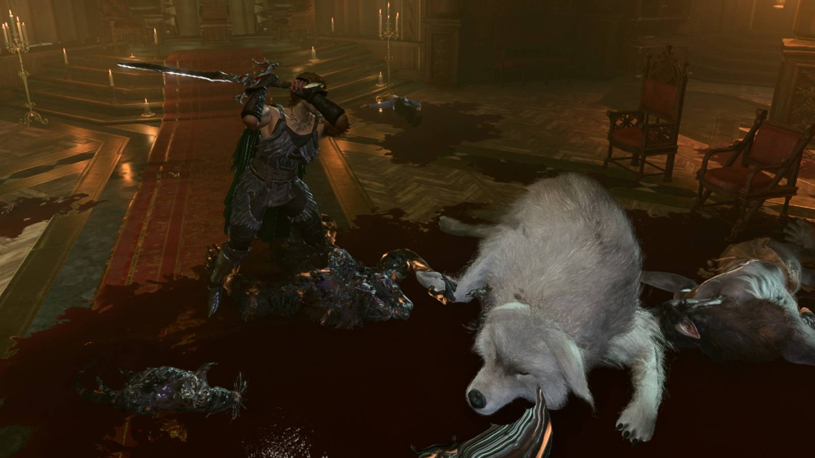 Tav swinging a sword in Baldur's Gate 3