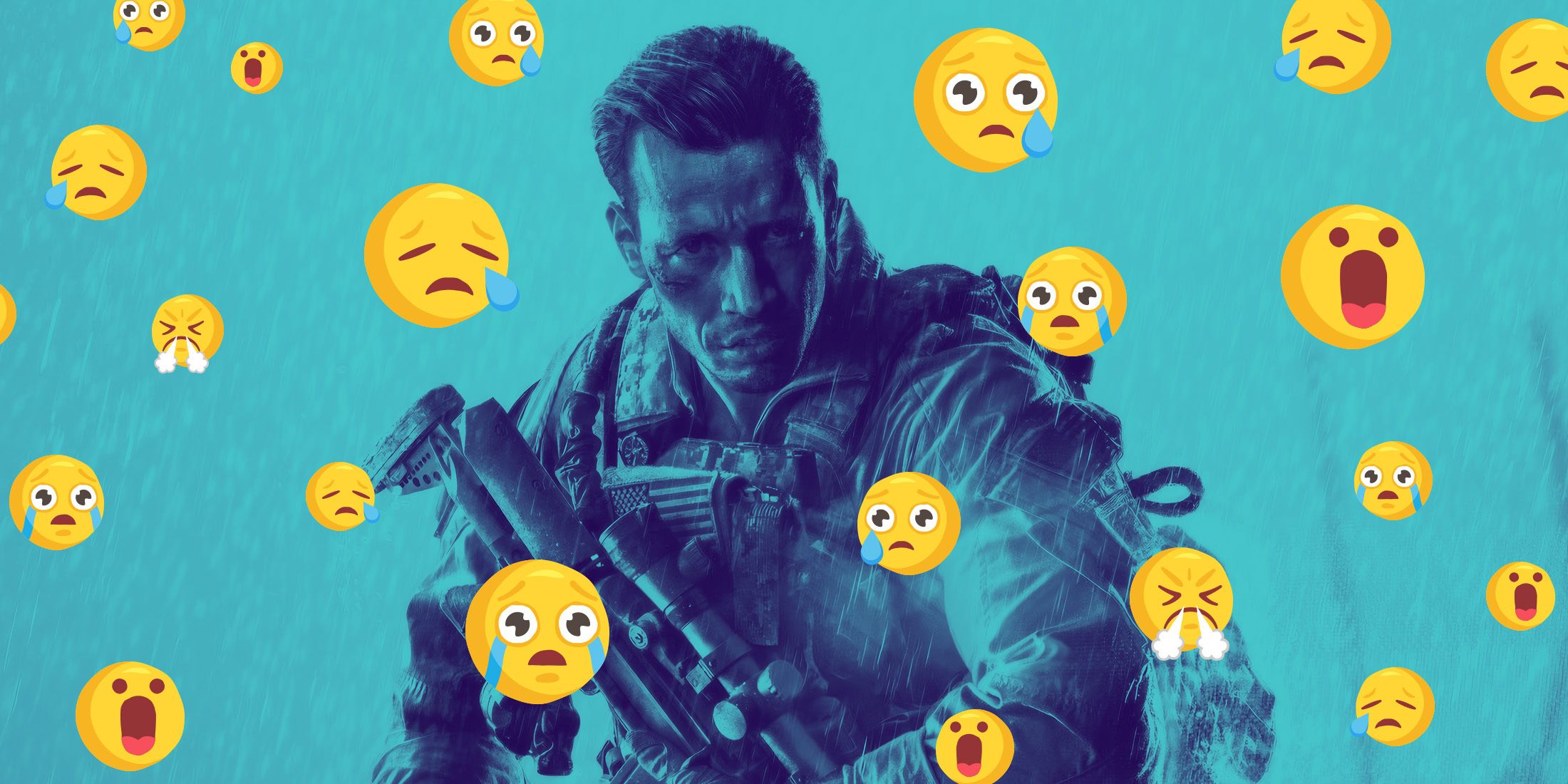 battlefield soldier with crying emojis