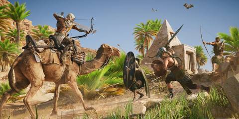 Bayek of Siwa fighting in Assassin's Creed Origins