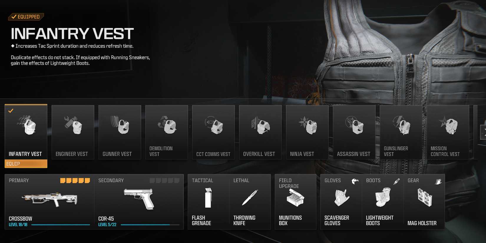 Screenshot showcasing the best Equipment to use for the Crossbow in Modern Warfare 3 